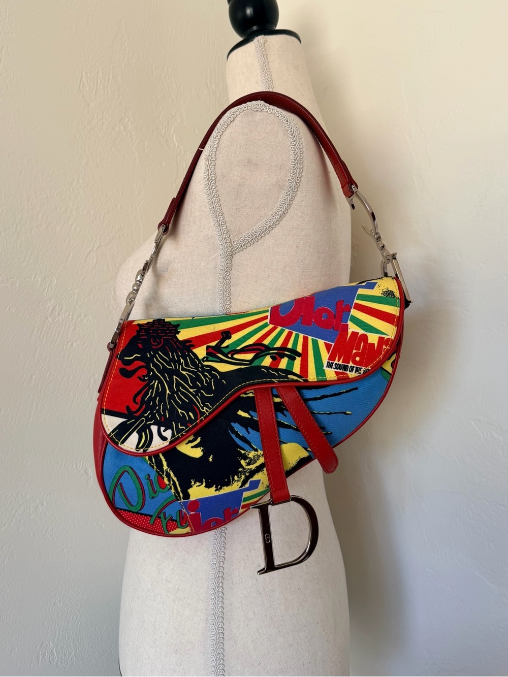 Rare Christian Dior John Galliano Rasta Bob Marley Saddle Bag - Limited Edition